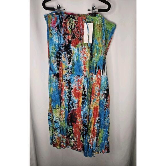 NWT METRO STYLE Skirt XL Boho Hippie Crinkled Drawstring Maxi Skirt 100% Cotton - Picture 1 of 5